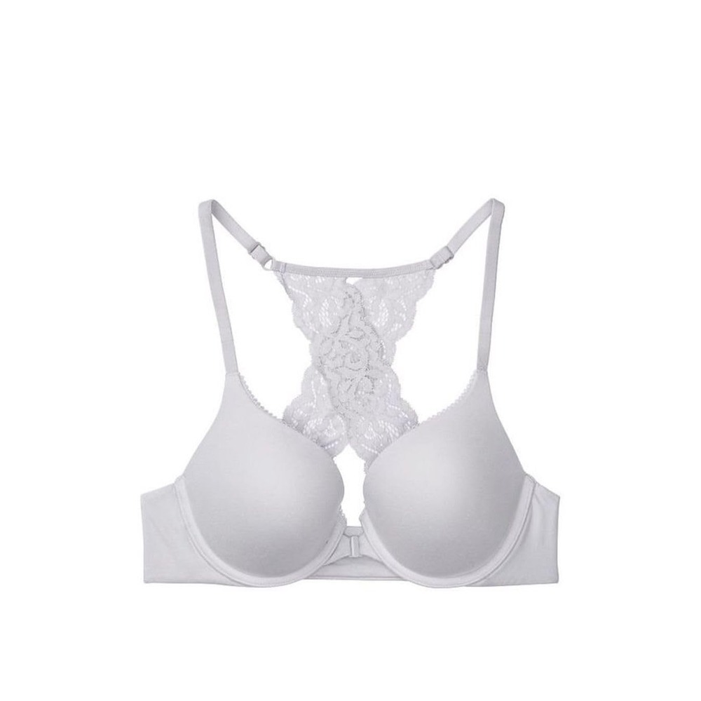 Victoria's Secret Push Up Bra Women 36DD White Body by Victoria Lace Racerback